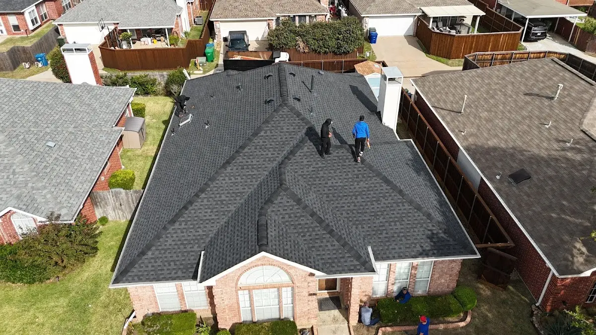 Slate & Tile Roof Repair work in progress on a Joliet property